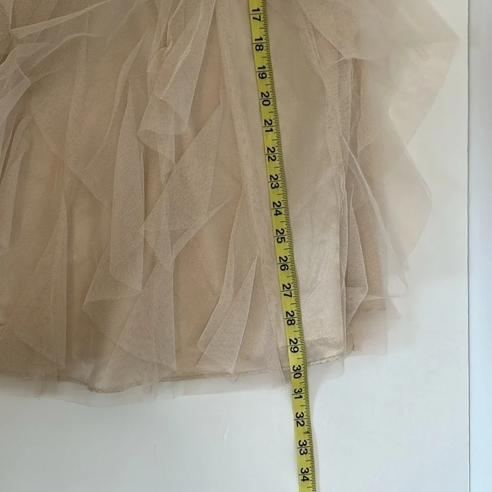 Rare Editions Big Girls 10 Lace Bodice Beaded Waist Belt Mesh Cascade Dress EUC